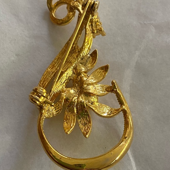 VINTAGE 90’s Broach pin with pearls and diamonds - Picture 4 of 4